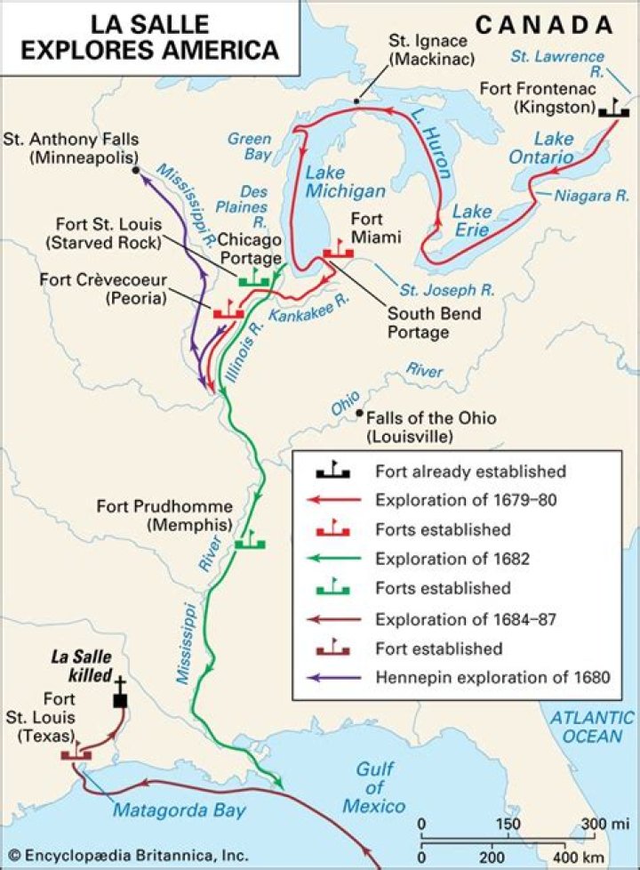 Where did sieur de la salle explore?